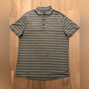 Lululemon Soft Stretch Performance Striped Golf Polo. Used, Grey, Size XL.